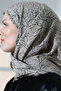 Tree Patterned Cotton Scarf, Soft Textured Flared Writing Hijab - Mink - 7