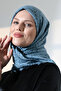 وشاح قطني بنقشة شجرة، وشاح رأس ناعم الملمس للكتابة - أزرق - 4