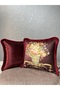 Classic-9399 Bordo Tasseled Double Combination Cushion Cover 43X43