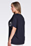 11058 Dark Blue V-Neck Stone Printed Stylish Knitted Blouse - 5