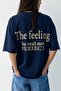 Back Slogan Printed, Dirty Edge Detailed, Thick Textured Oversize Unisex T-Shirt - 5