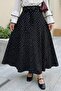 High Waist Belted Polka Dot Black Skirt - 5