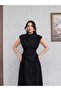 Shoulder-Padded Back Tie-Detail Sleeveless Dress - 2