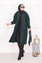 Herringbone Patterned Coat Emerald