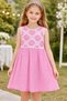Ecol 42504-26 Girls' Dress with Lace Detail, Summer Comfortable Fit, Casual Cotton Dress