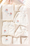 Flower Embroidered 100% Cotton 10-Piece Baby Girl Hospital Release Newborn Set - 2