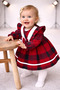 Baby Girl Red Plaid Ruffle Detailed Bowknot Holiday Dress - 2