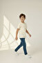 100% Cotton Children's 3-Piece T-Shirt Set Ribbed Collar Trend Basic Daily Badi Organic Cream Silver Indigo - 3