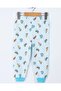 Boy's Snap Fastener Airplane Printed 2-6 Years Old 100% Cotton Seasonal Nightgown Pajama Set - 4