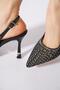 Cobalt Blueete Back Open Glass Stone Evening Dress Women's Shoes Black - 4