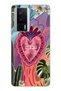 Poco F5 Pro Compatible Colorful Heart and Flower Pattern Transparent Phone Case