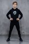 Lion Portrait Printed Boys' Kangaroo Hooded Pocket Tracksuit Set