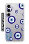 Samsung Galaxy S26 Plus Compatible Transparent Phone Case with Night Evil Eye Pattern