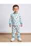 Boy's Snap Fastener Airplane Printed 2-6 Years Old 100% Cotton Seasonal Nightgown Pajama Set - 3
