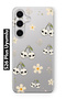 Samsung Galaxy S26 Plus Compatible Cherry Skull Pattern Transparent Phone Case