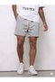 Men's Gray Shorts Oversize Relaxed Fit High Waist Shorts with Elastic Waistband Casual