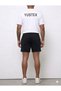 Shorts - Men's Black Oversize Relaxed Fit High Waist Lace-Up Casual Shorts - 3
