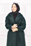 Herringbone Patterned Coat Emerald - 2
