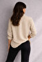 Women's Beige Oversize Cotton Comfortable Linen Shirt with One Pocket – New Summer Collection - 3