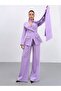 Halter Neck Premium Lilac Double-Breasted Jacket Set - 4