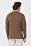 Jong Men's Light Brown 100% Supima Cotton Stretch Fabric Regular Fit Long Sleeve Crew Neck Sweatshirt - 7