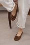 Maura Genuine Suede Brown Women's Ballerinas - 7