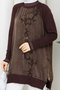 Women's Silk Kupra Mercerized Knitwear Tunic with Side Zipper Detail - 6