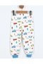Boy's Snap Fastener Car Printed 0-6 Years Old 100% Cotton Seasonal Nightgown Pajama Set - 3