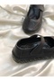 Pi̇hu Black Genuine Leather Gel Sole Orthopedic Daily Ballet Flats - 3
