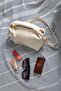 Beige Hand and Shoulder Bag with Lock Detail and Adjustable Strap (Marteniçka Bracelet Is a Gift!) !)) - 2
