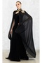 New Generation Black Long Dress Chiffon Cape Double Suit-Kaftan-Bindali-Henna Dress-Bride Wedding - 3