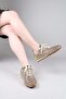 Feris Knitted Detailed Sports Shoes Gold - 7