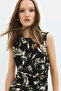 Shiny Mini Dress with Gather Detail Lining - 4