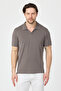 Vita Men's Gray Modal Fabric Slim Fit Flexible Polo Collar T-Shirt - 7