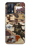 Realme 9 Pro Compatible Cowboy Western Collage Patterned Transparent Phone Case