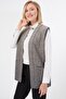 Women's Smoked Sand Pocketed Sleeveless Knitted Vest - 4