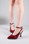 Jaen Ankle Strap Heeled Shoes Bordo - 4