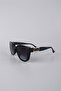 Women's Geometric Black Frame Smoked Gradient Glass Sunglasses Gg25Sm8007R05 - 2