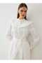 Cape Collar Detailed Hijab Dress - White - Exclusive - 5