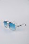 Unisex Square Metal Frame Gradient Blue Glass Sunglasses Gg25Mp3415R06 - 2