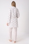 New Season Mink Patterned Summer Lace Detailed Buttoned Short Sleeve Maternity Dressing Gown Pajama Set - 5