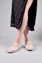 Golduzi̇ Beaded Tulle Ballerina Flats White - 5