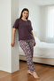 Women's Plus Size Crew Neck Print Short Sleeve Summer Pajama Set - 2