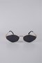 Women's Geometric Metal Frame Black Glass Sunglasses Gg25Mp3411R05