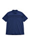 Men's Large Size Melange Navy Blue Polo Collar Short Sleeve Block T-Shirt 5Xl-6Xl-7Xl-8Xl - 4