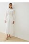 Cape Collar Detailed Hijab Dress - White - Exclusive
