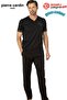 Paris Premium Men's V-Neck Pocketed 100% Cotton Combed Cotton Comfortable Fit Short Sleeve Pajama Set
