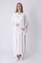 New Season Ecru Summer Premium Lace Detailed Full Length Short Sleeve Dressing Gown Maternity Dressing Gown Nightgown Set - 3