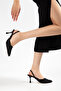Women's Knitted Lace Pointed Toe Heeled Shoes with Elastic Back - 2