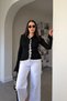 High Collar Lace Detailed Design Cardigan - Black - 3